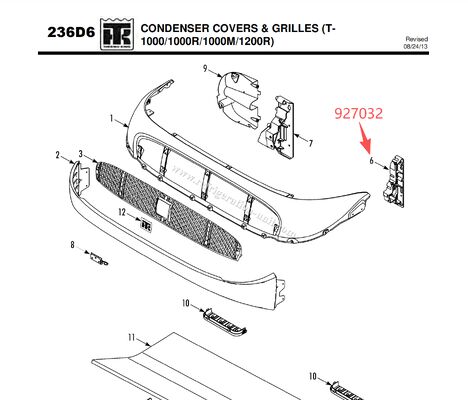 927032 92-7032 SOPORTE - bobina (lado del motor), soporte de cubierta (T1000R/T1000M/T1200R)