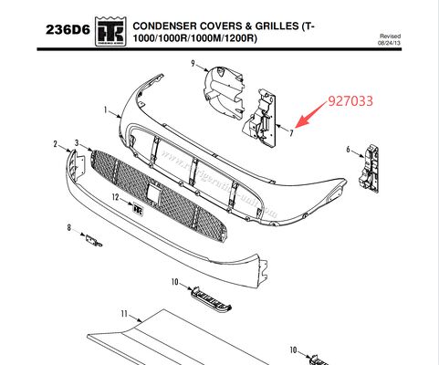927033 SOPORTE - bobina (lado de la caja de control), soporte de cubierta (T1000R/T1000M/T1200R)